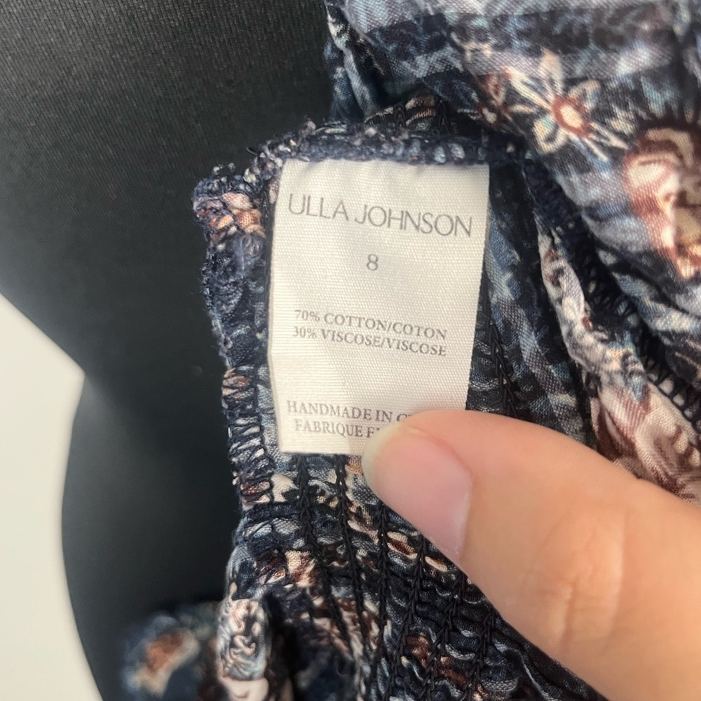 Ulla Johnson Warner Square Neck Ruffle Peplum Cotton Blouse for Women 8 - Picture 5 of 6